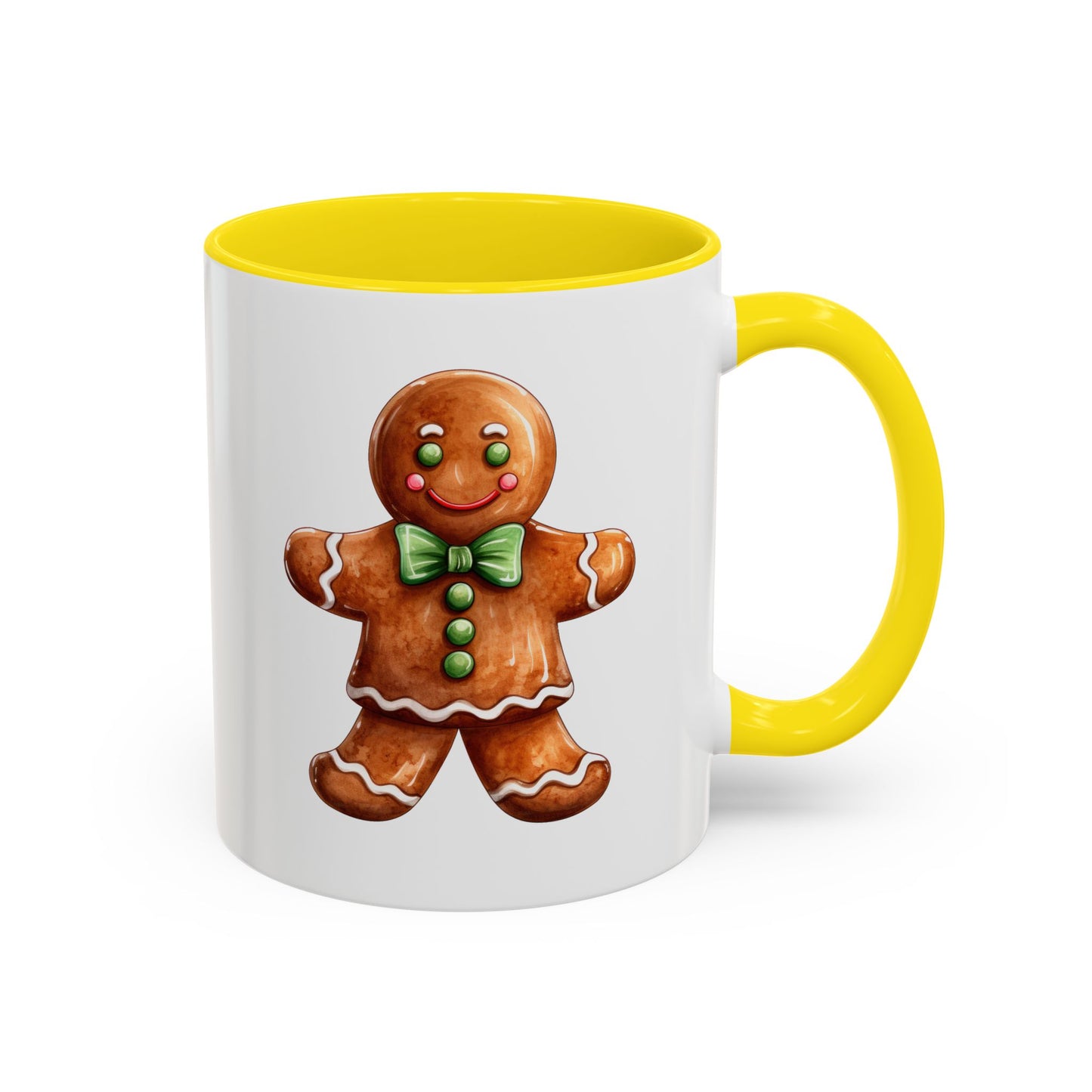 Christmas Mug - Gingerbread Man Green Bow