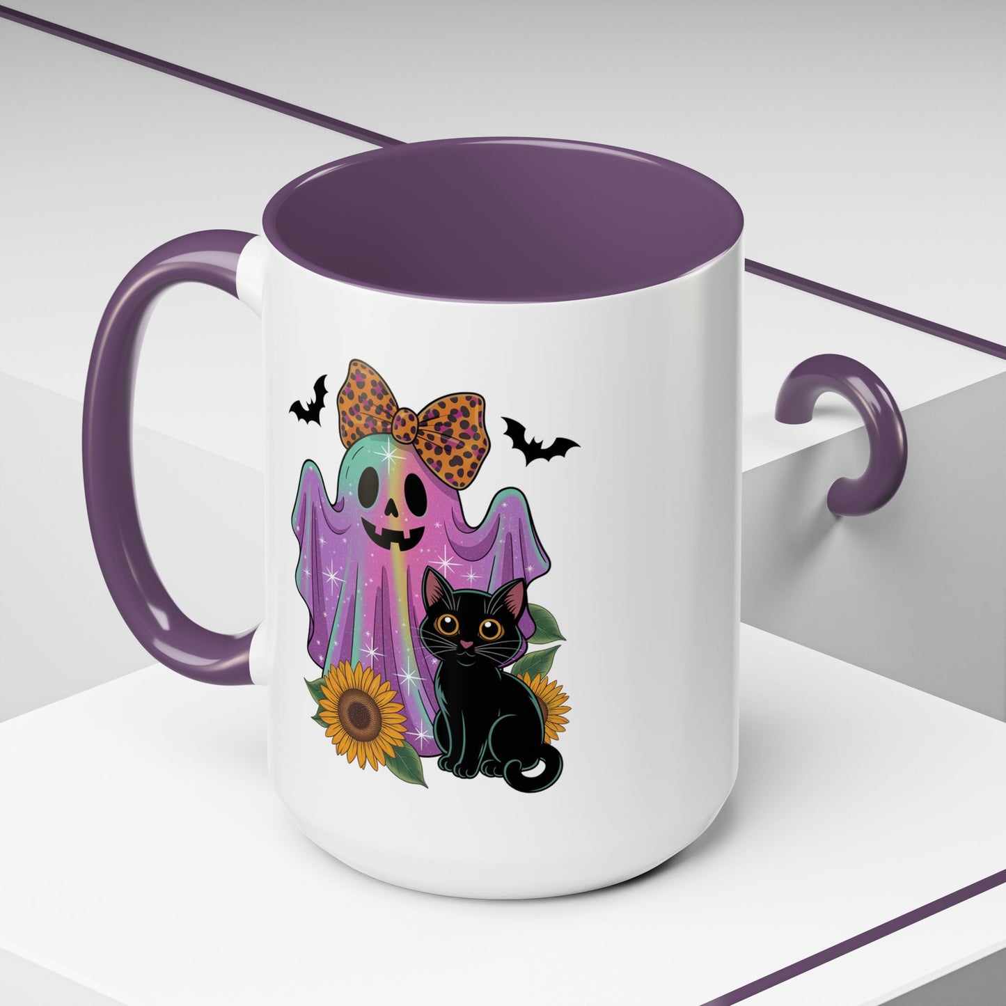 Halloween Mug - Cute Ghost With Cat