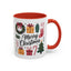 Christmas Mug - Merry Christmas Green Text Presents Tree Candy Cane