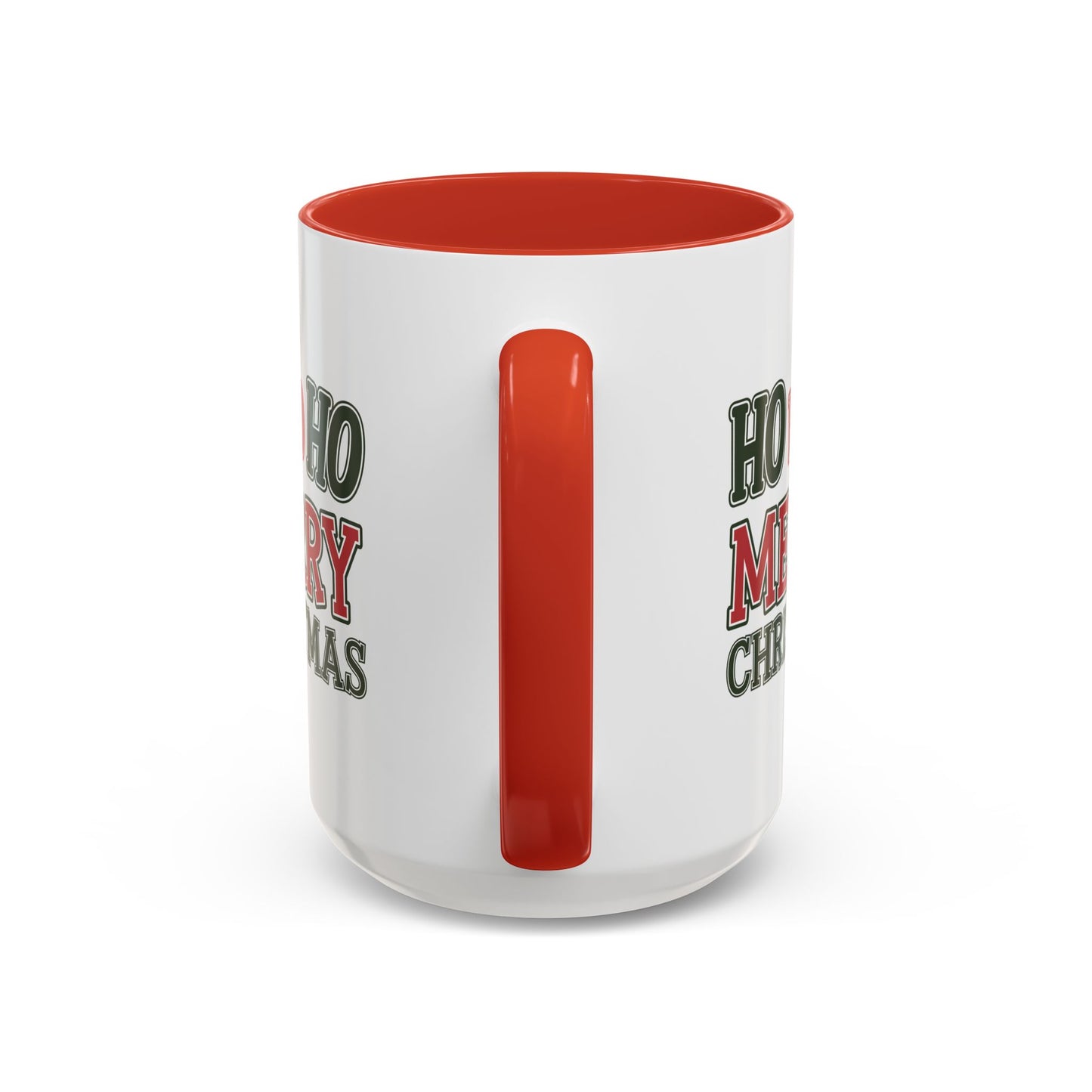 Christmas Mug - Ho Ho Ho Merry Christmas Green & Red Text