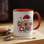 Christmas Mug - Grandma Claus Green Yellow & Red Text Hat Lights Stars