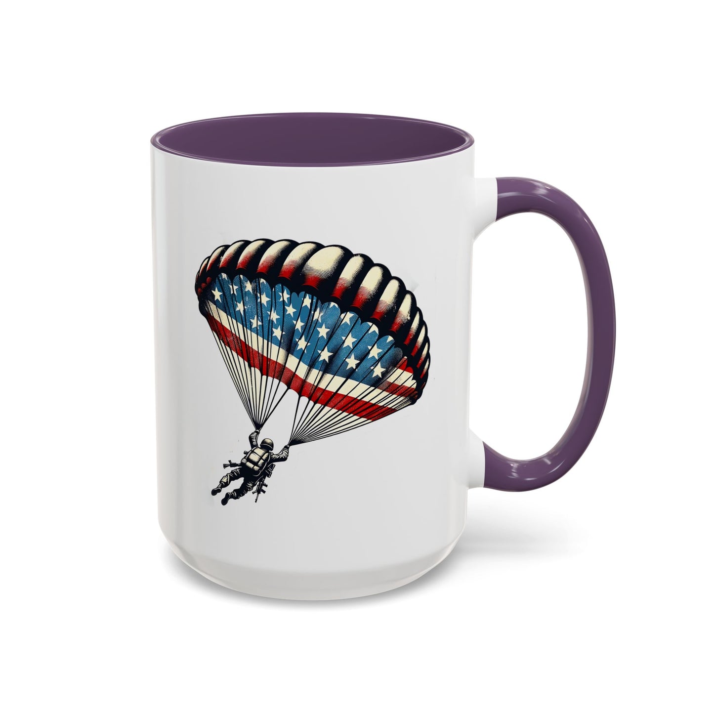 4th of July Mug - Airborne Soldier Parachute Flag
