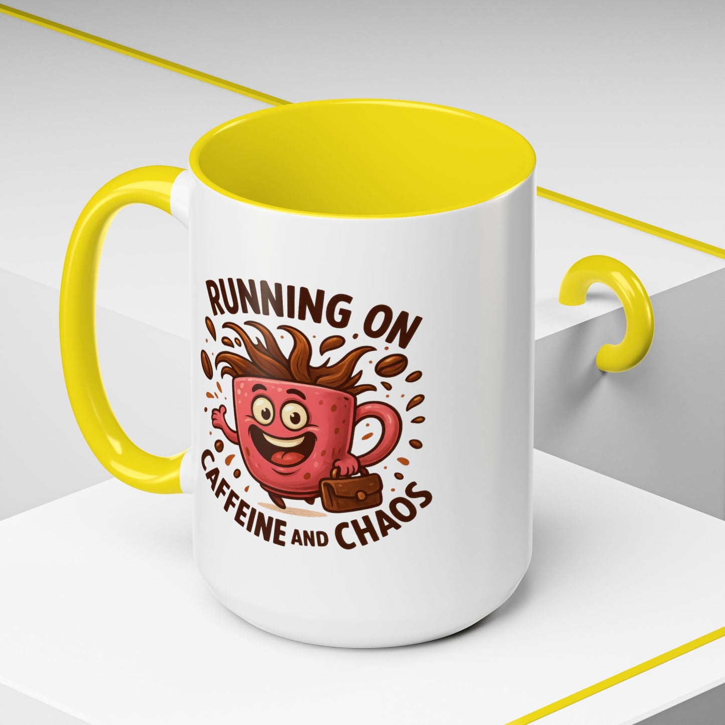 Humor Mug - Running On Caffeine and Chaos