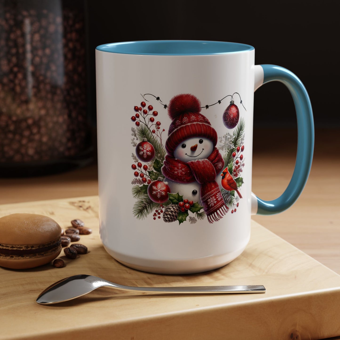 Christmas Mug - Burgundy Snowman