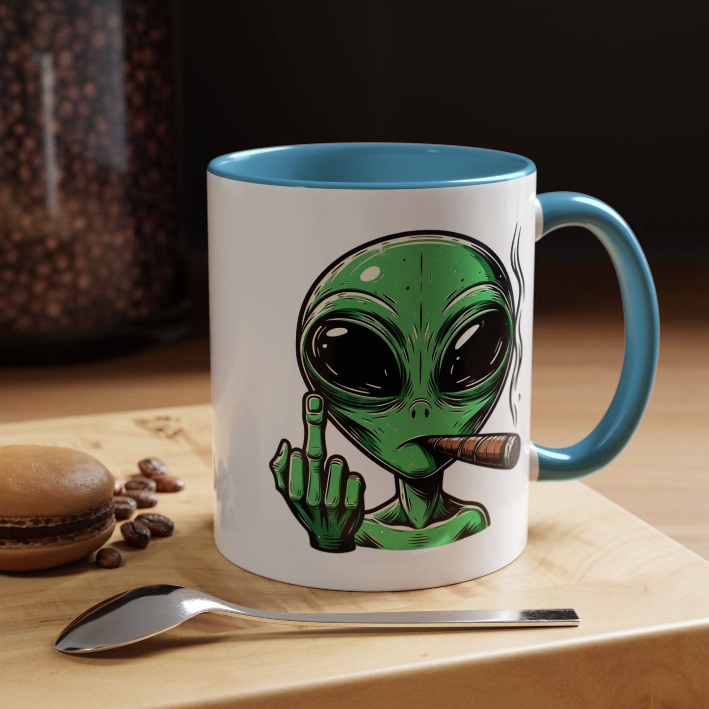 Adult Mug - Green Alien Fuck You Human
