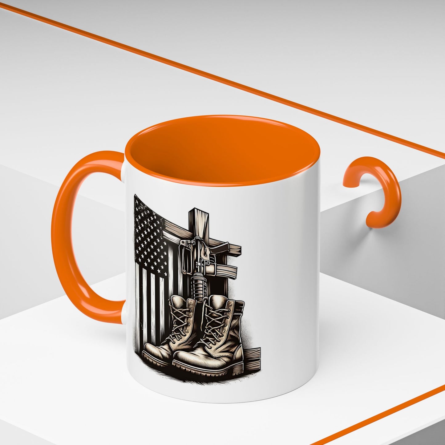 4th of July Mug - Fallen Soldier Boots Flag