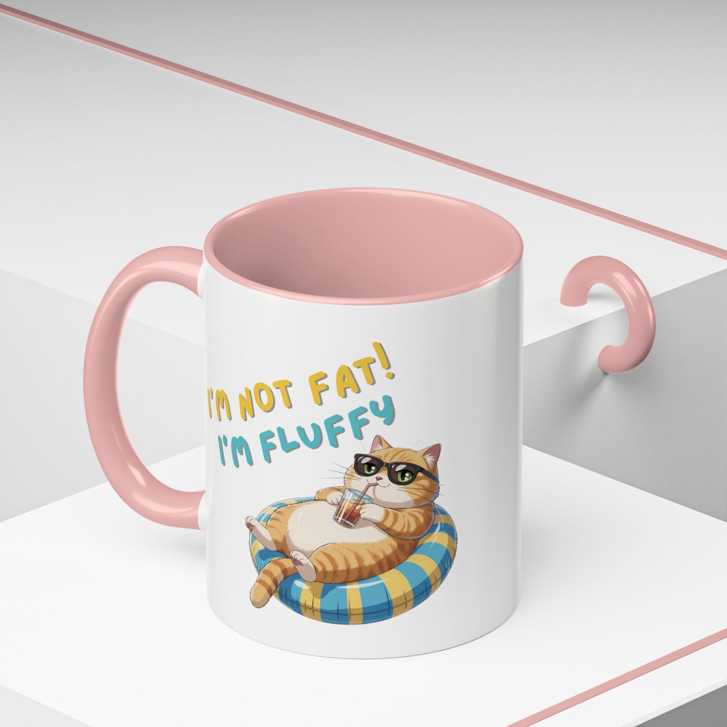 Humor Mug - I'm Not Fat I'm Just Fluffy Cat