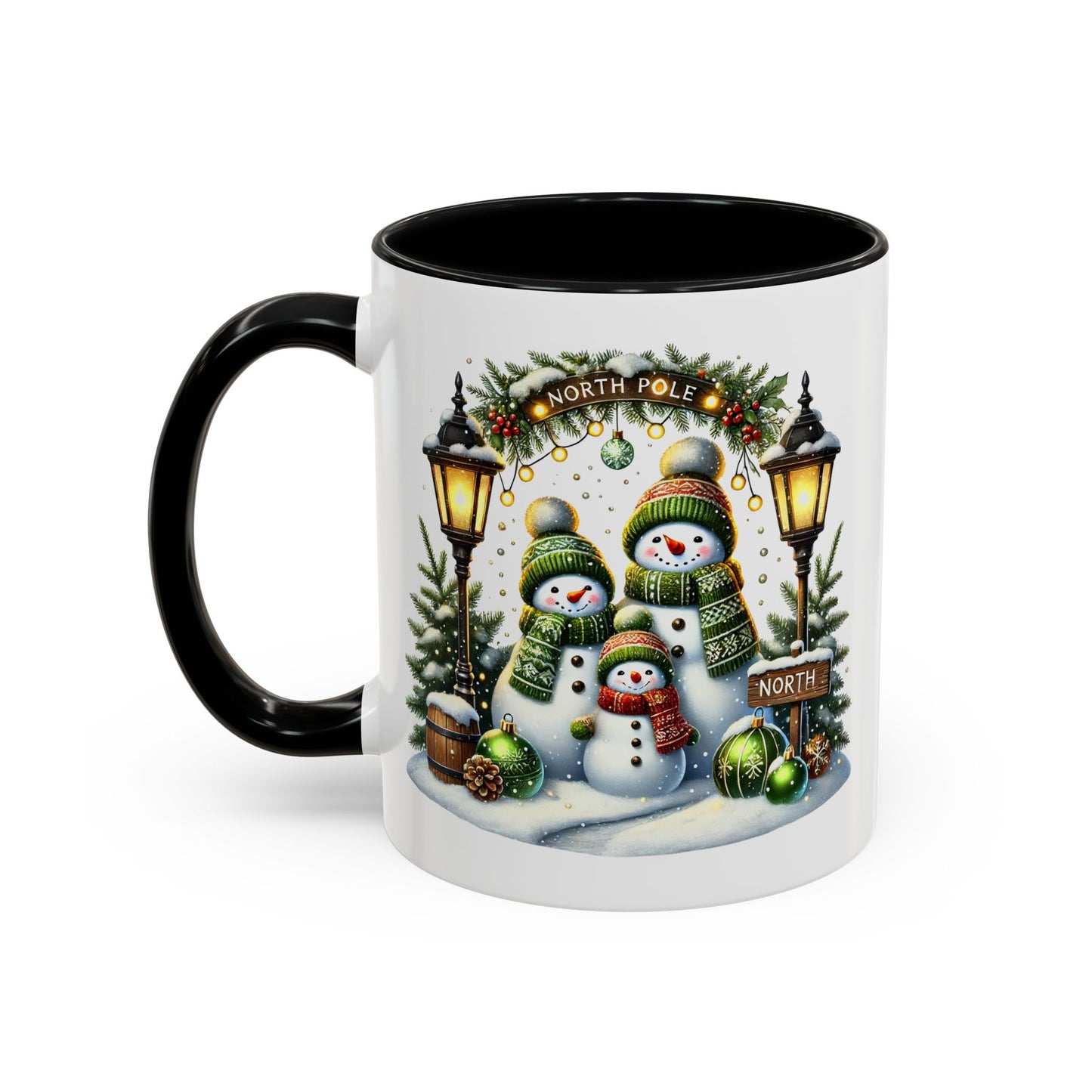 Christmas Mug - Green Snowman Family