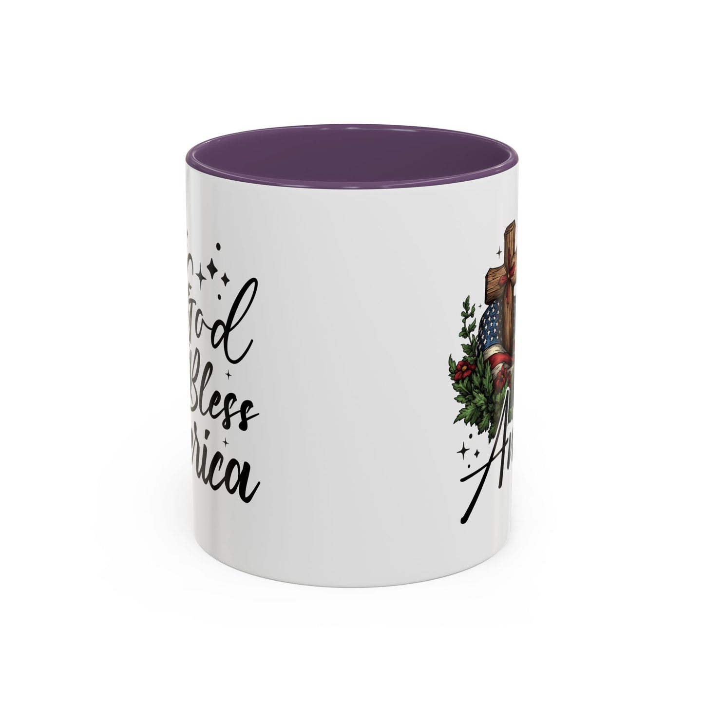 4th of July Mug - God Bless America Cross Flag