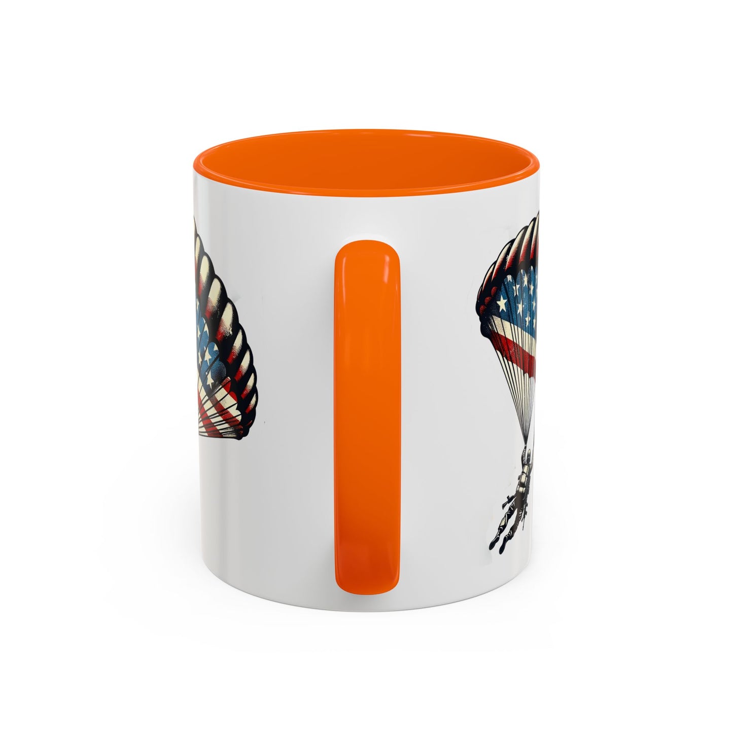 4th of July Mug - Airborne Soldier Parachute Flag