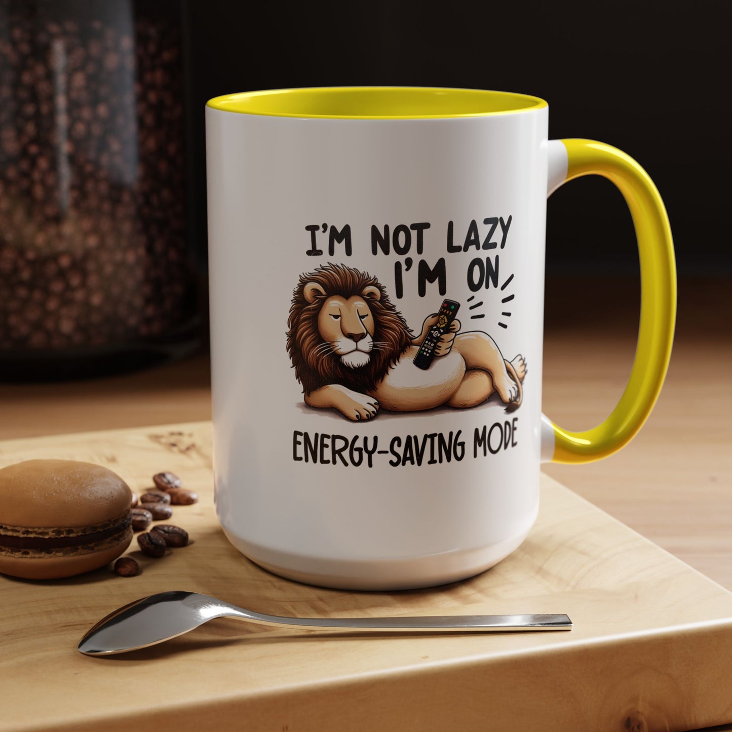 Humor Mug - I'm Not Lazy I'm on Energy Saving Mode Lion