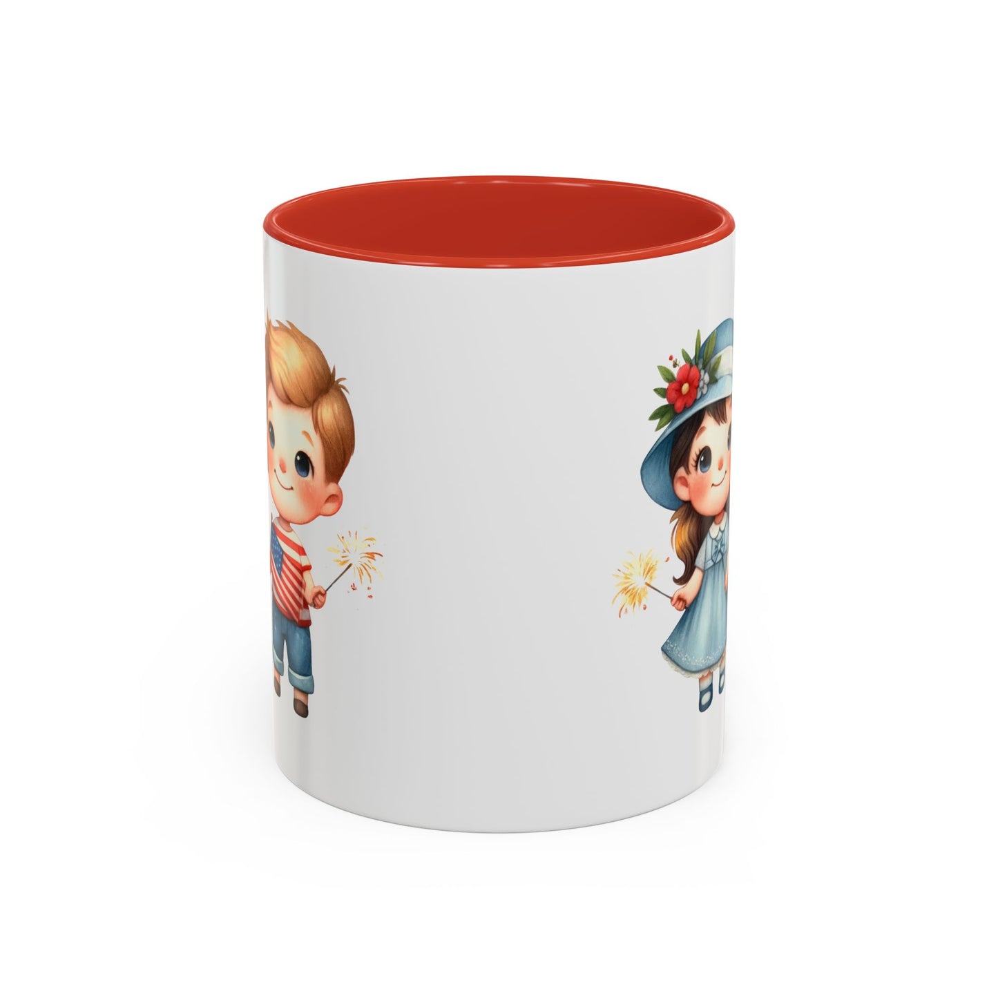 4th of July - American Boy & Girl Flag