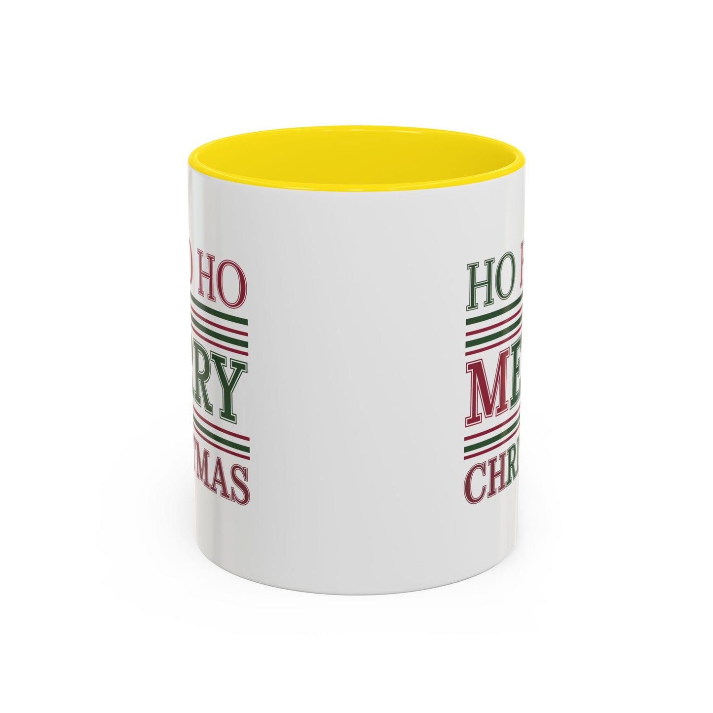Christmas Mug - Ho Ho Ho Merry Christmas Red & Green Text 3