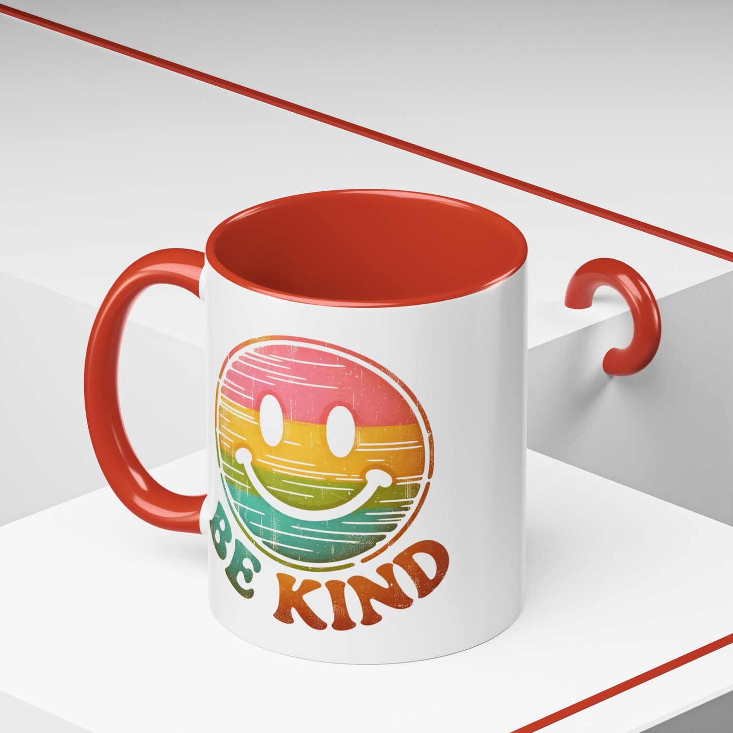 Motivation Mug - Retro Smiley Face Be Kind