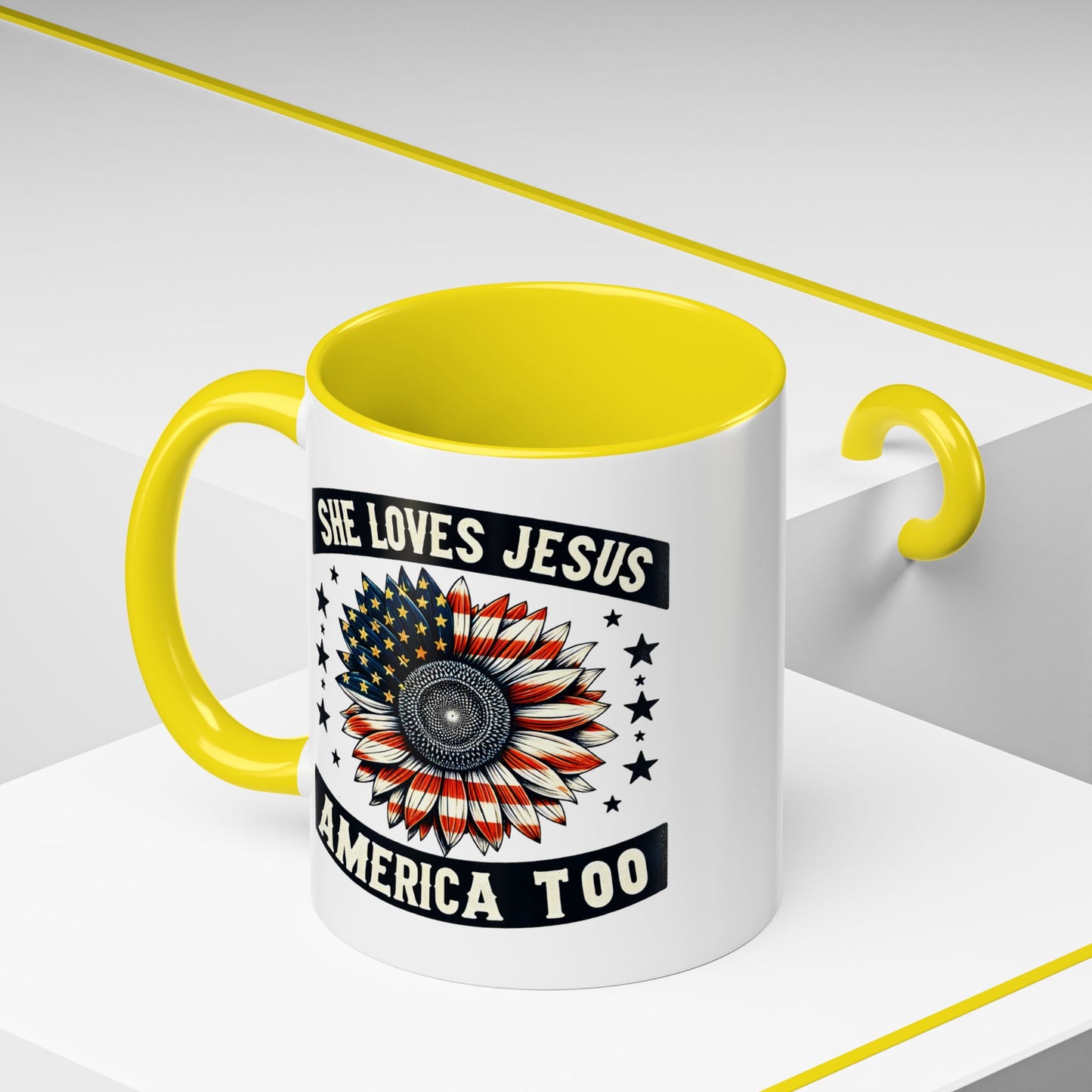 4th of July Mug - She Loves Jesus & America Too