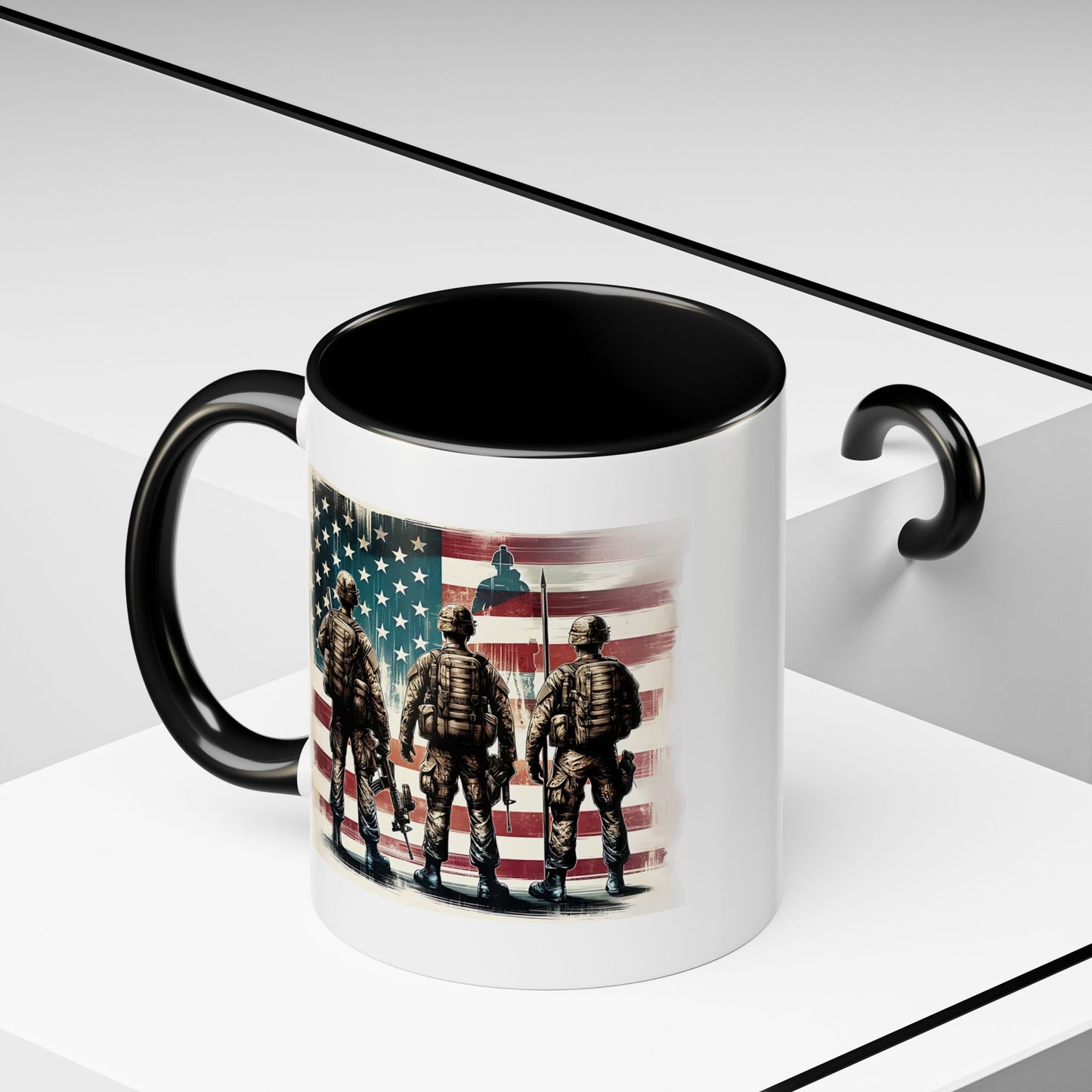 4th of July Mug - Soldiers American Flag