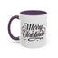 Christmas Mug - Merry Christmas Black Text Red Ornaments