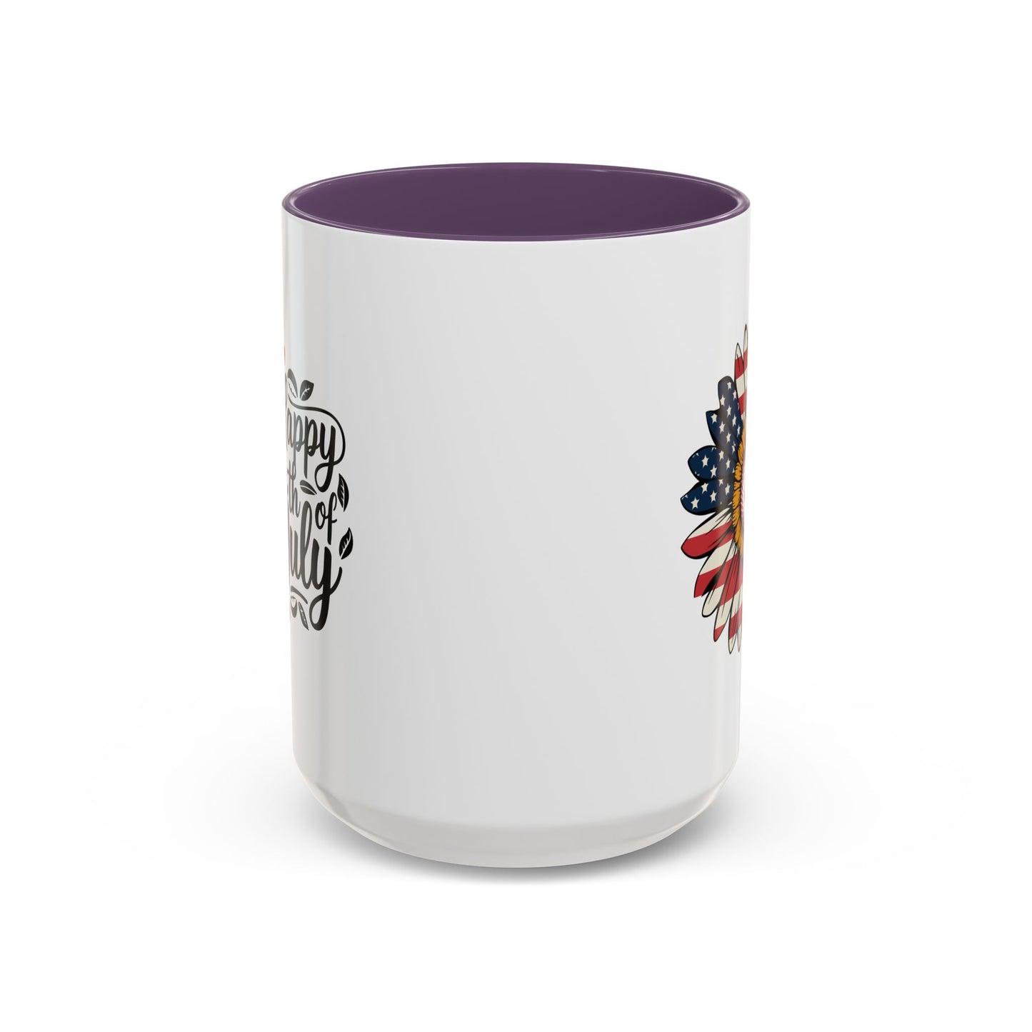 4th of July Mug - Happy 4th of July Sunflower USA Flag