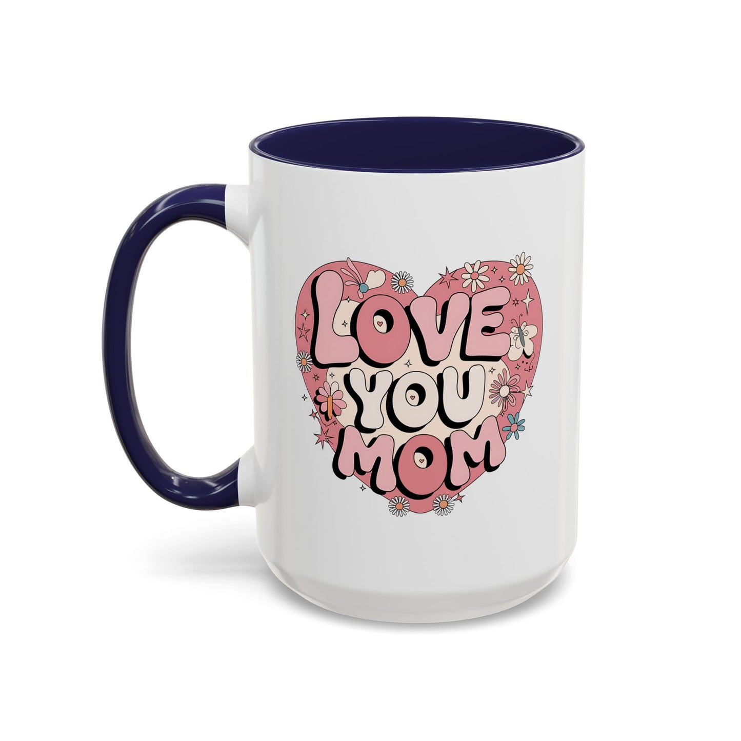 Mother's Day Mug - Love You Mom Retro Heart