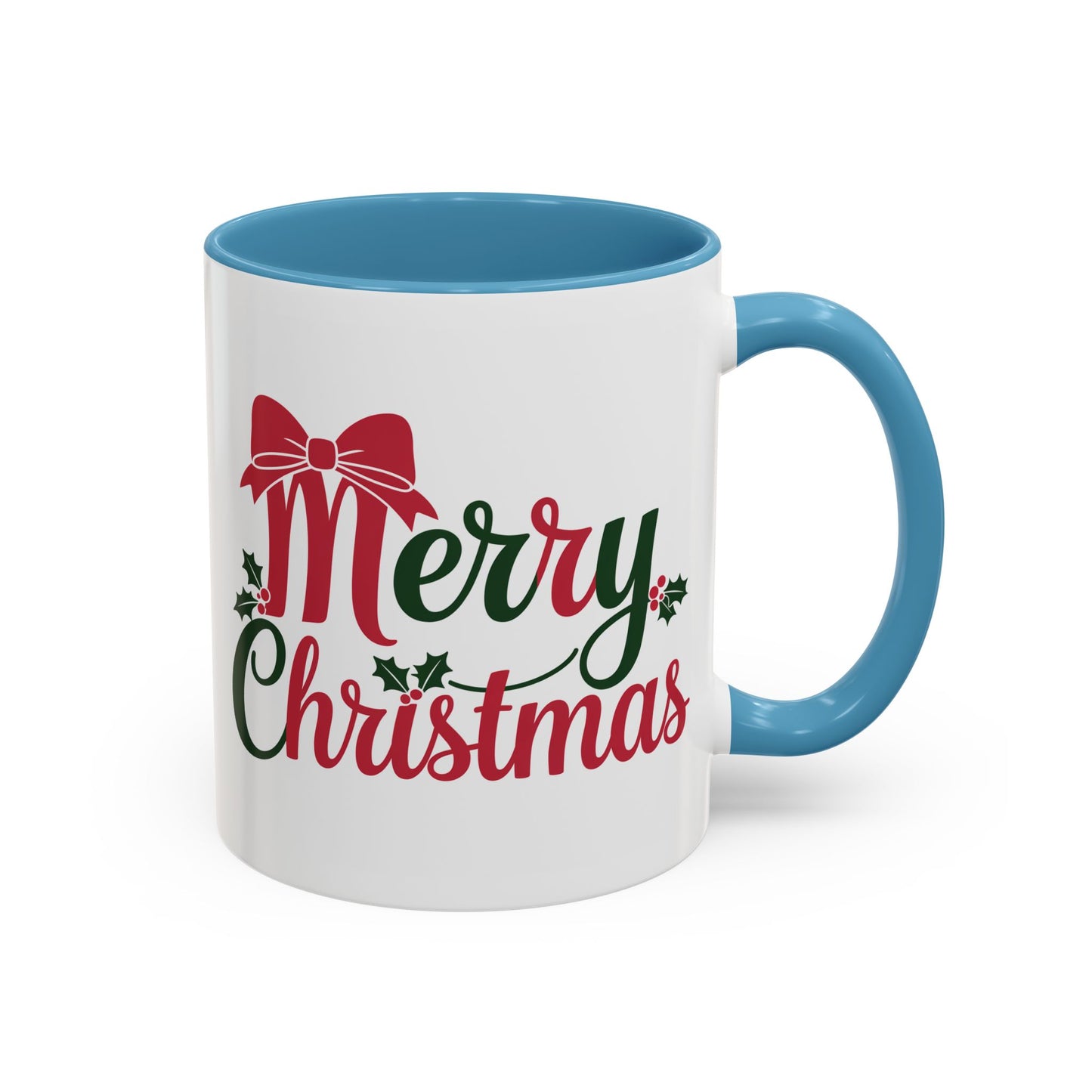 Christmas Mug - Merry Christmas Red & Green Text Bow
