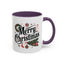 Christmas Mug - Merry Christmas Black Text Star Stocking Ornament Candy Cane