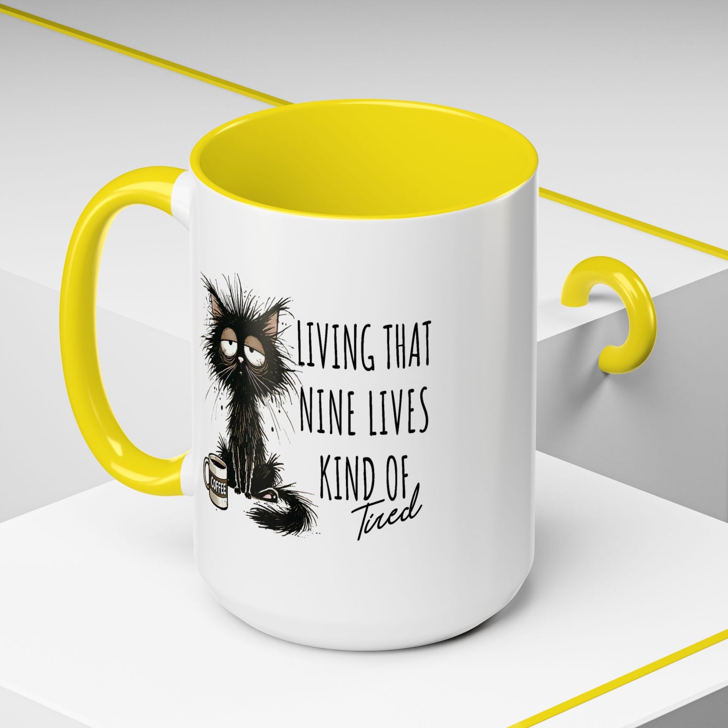 Humor Mug - Living That Nine Lives