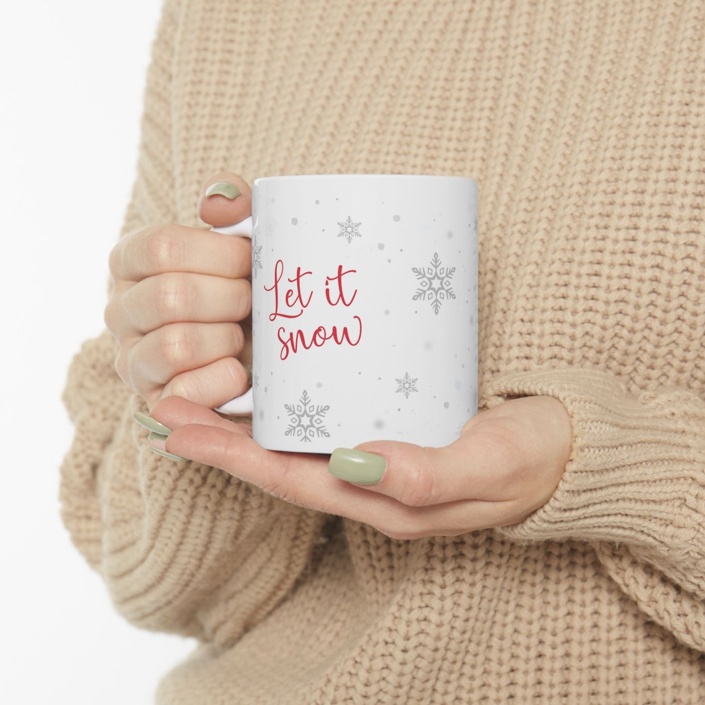 Christmas Mug - Let it Snow Red Text Snowman