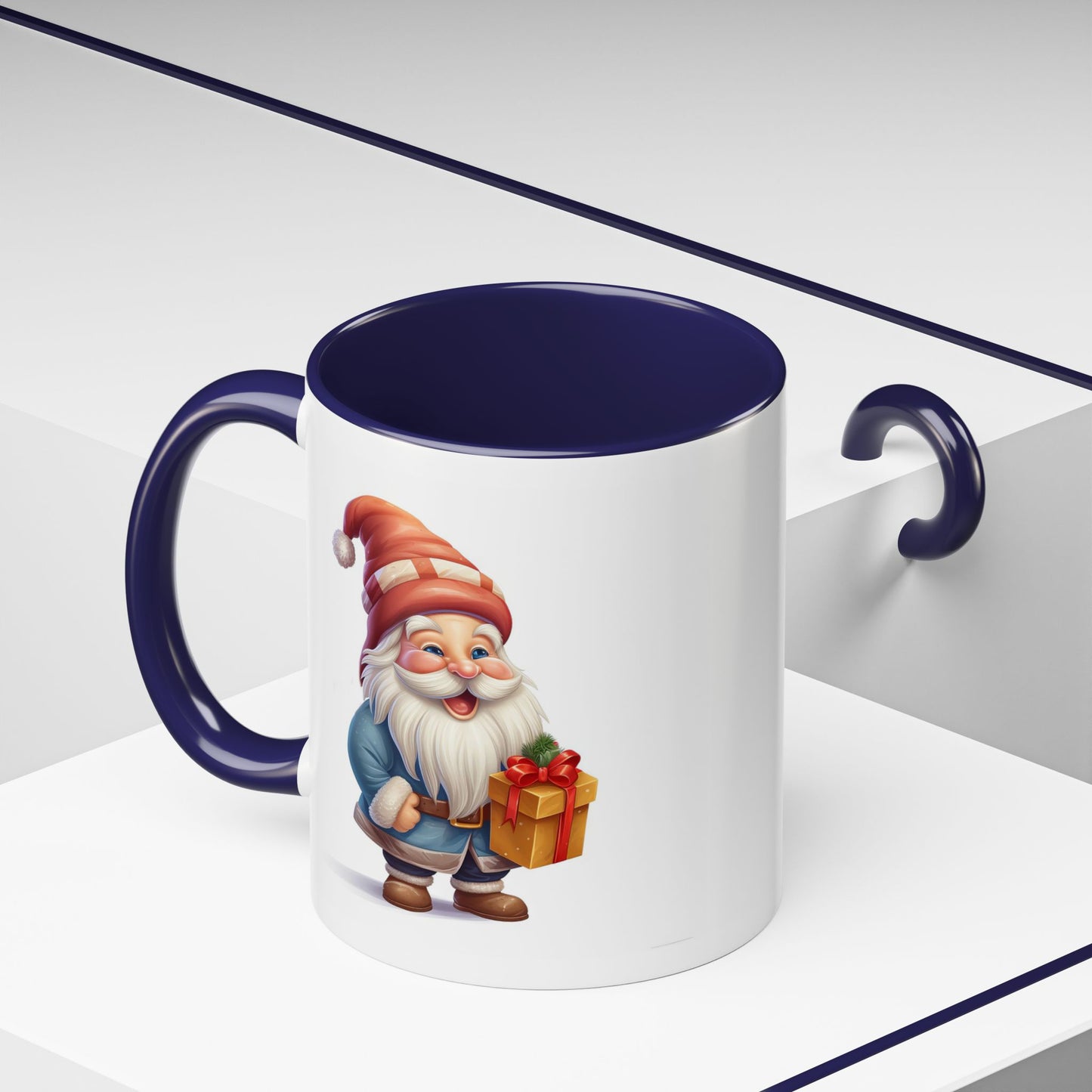 Christmas Mug - Old Gnome with Present