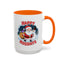Christmas Mug - Happy Holidays Red & White Text Santa Snowman