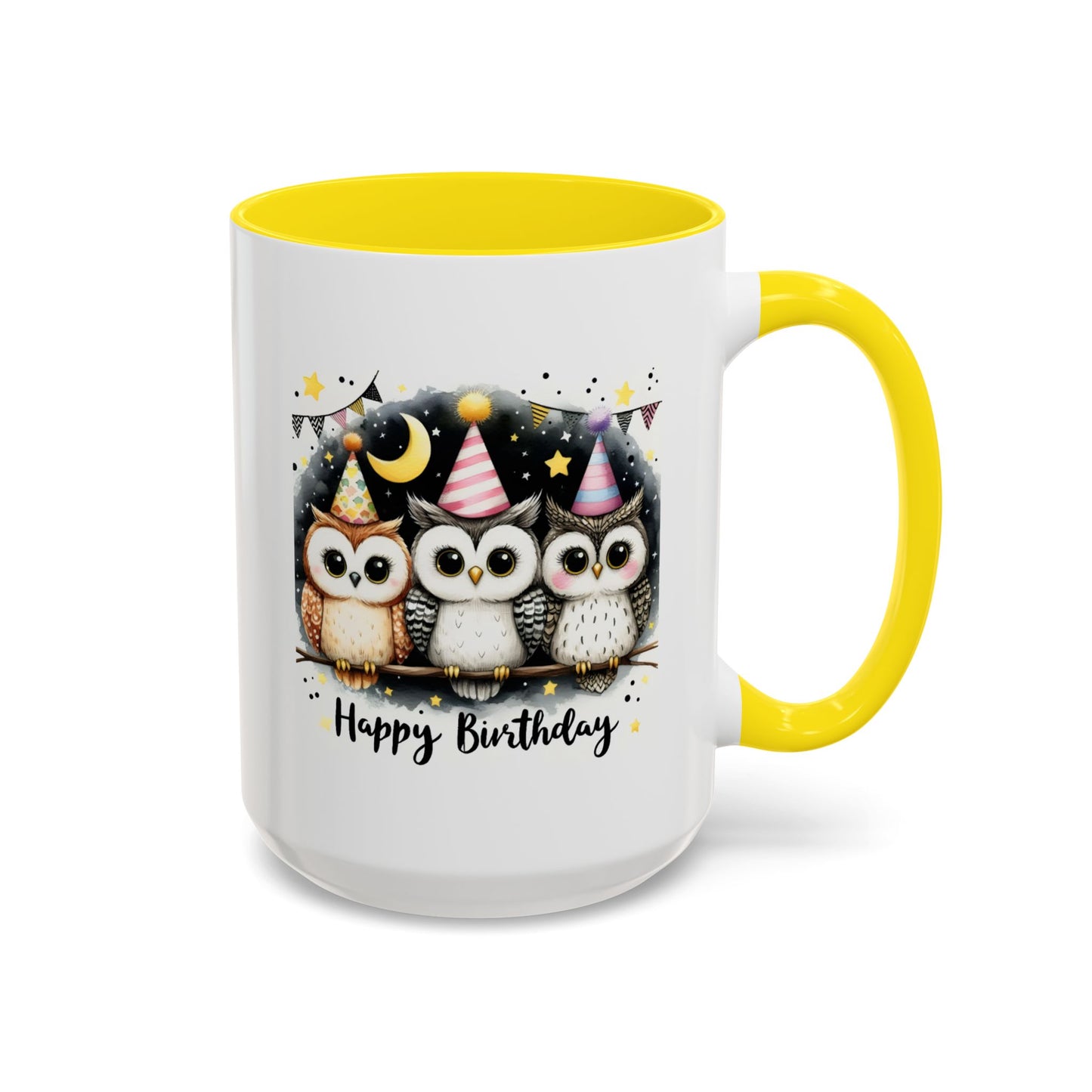 Birthday Mug - Happy Birthday Owls