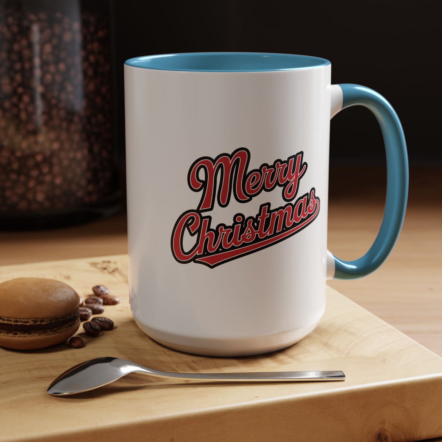 Christmas Mug - Merry Christmas Red & Black Baseball Text