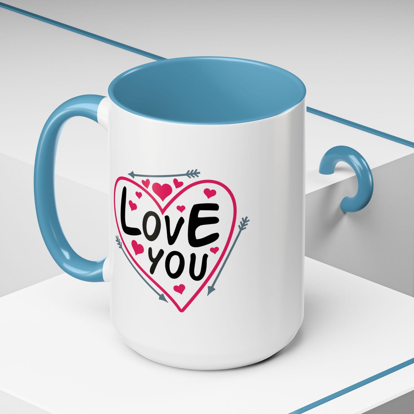 Valentine's Day Mug - Love You Heart Arrows