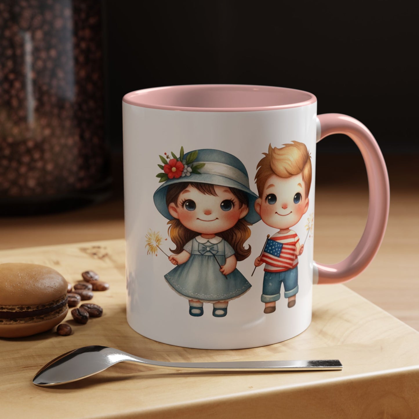 4th of July - American Boy & Girl Flag