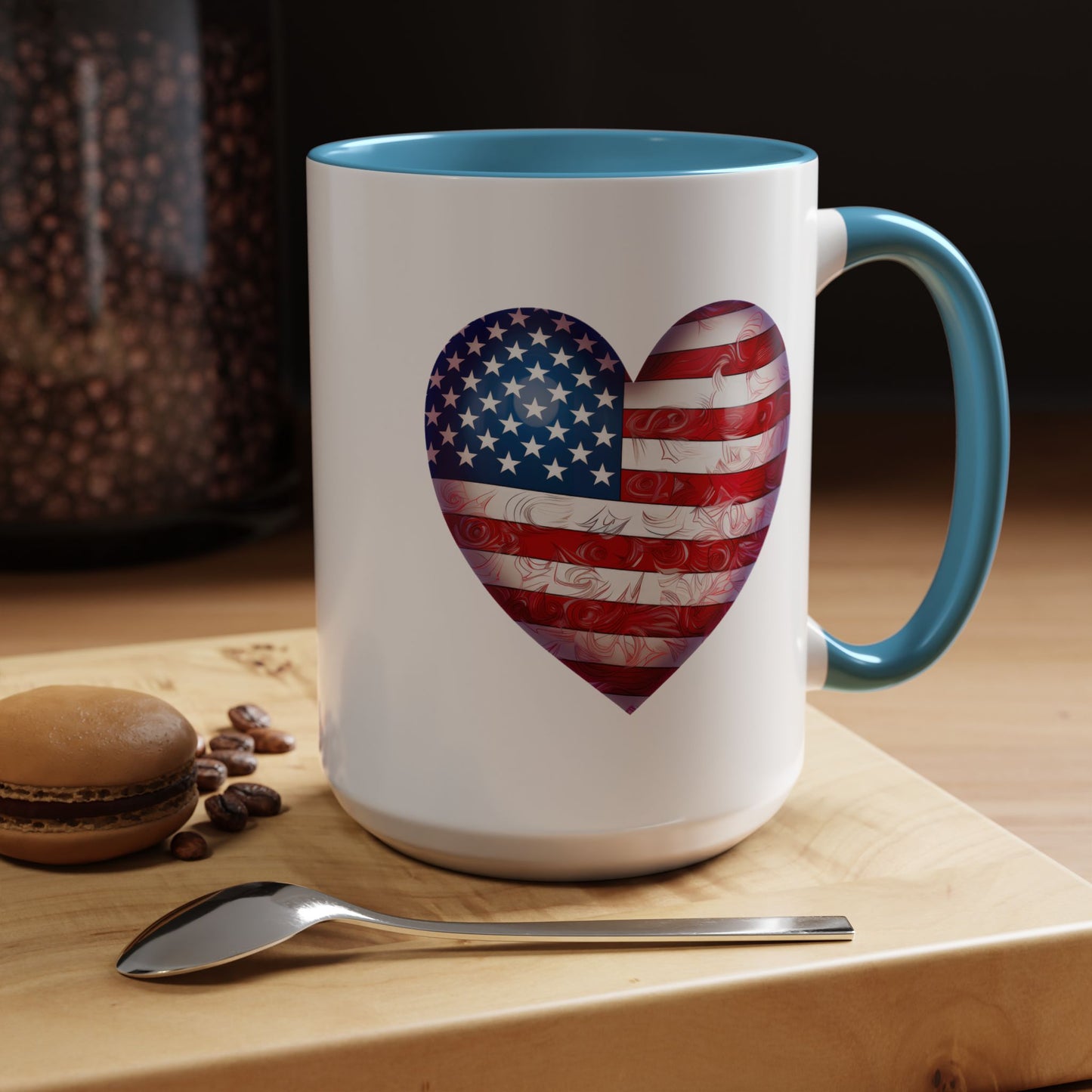 4th of July Mug - Heart American Flag