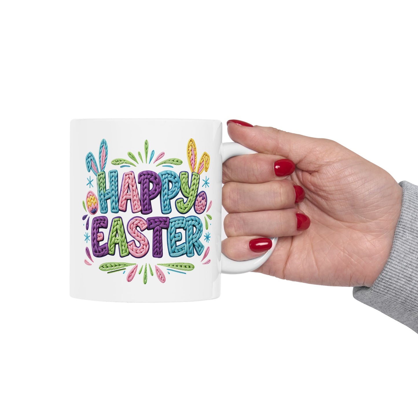 Easter Mug - Faux Yarn Easter