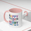 Christmas Mug - Happy Holidays and Merry Christmas Blue Yellow Purple Orange Red Text