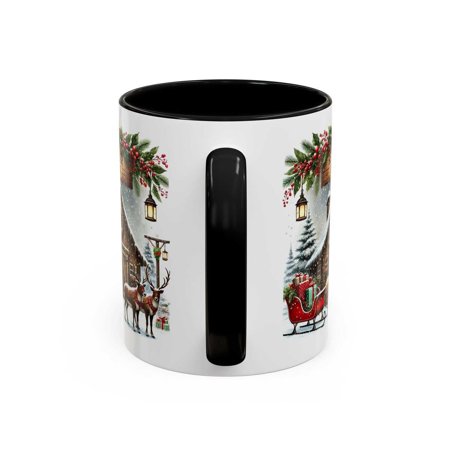 Christmas Mug - Reindeer Barn Sleigh Reindeer