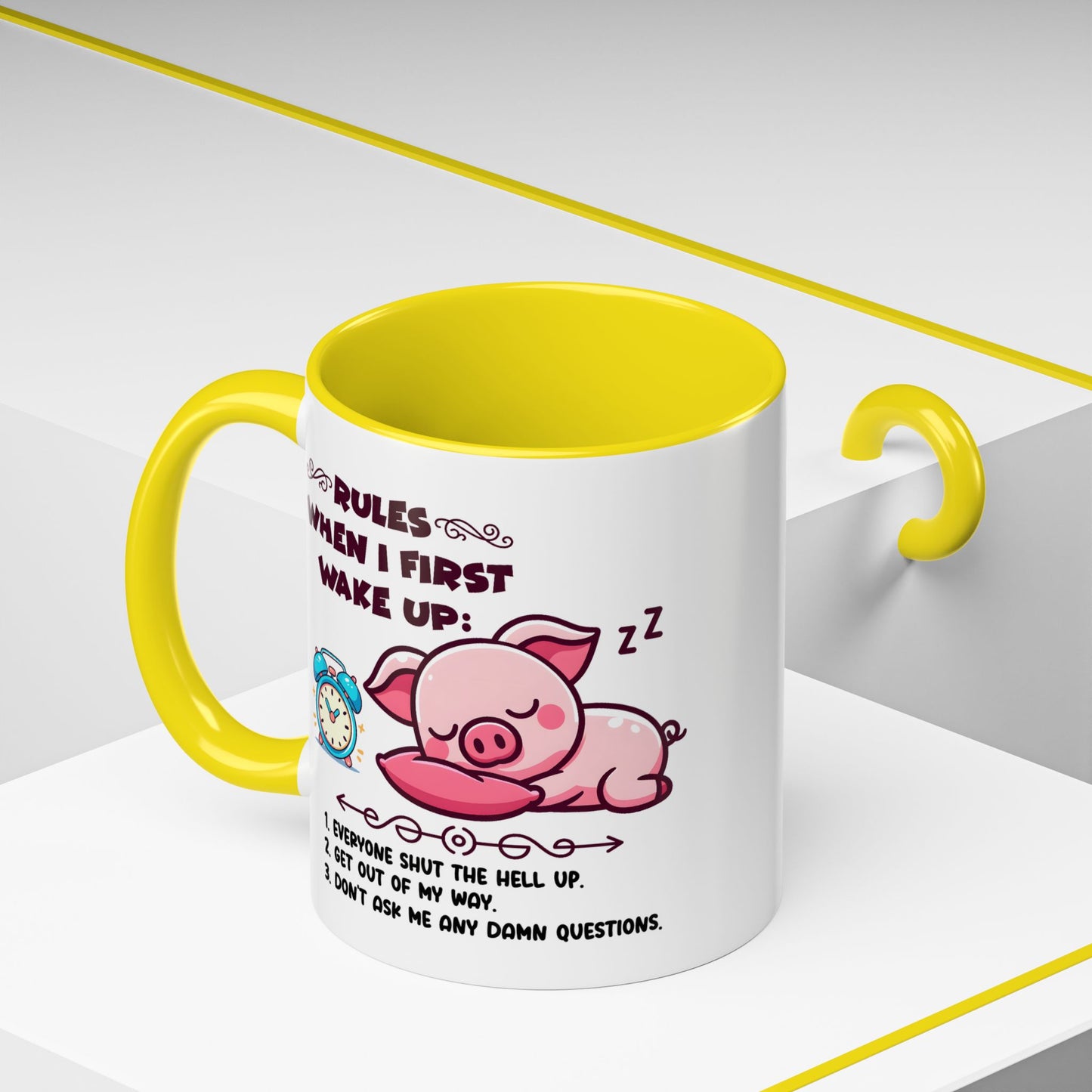 Humor Mug - Rules When I First Wake Up!