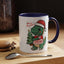 Christmas Mug - Merry Christmas Red Text Dinosaur Tree