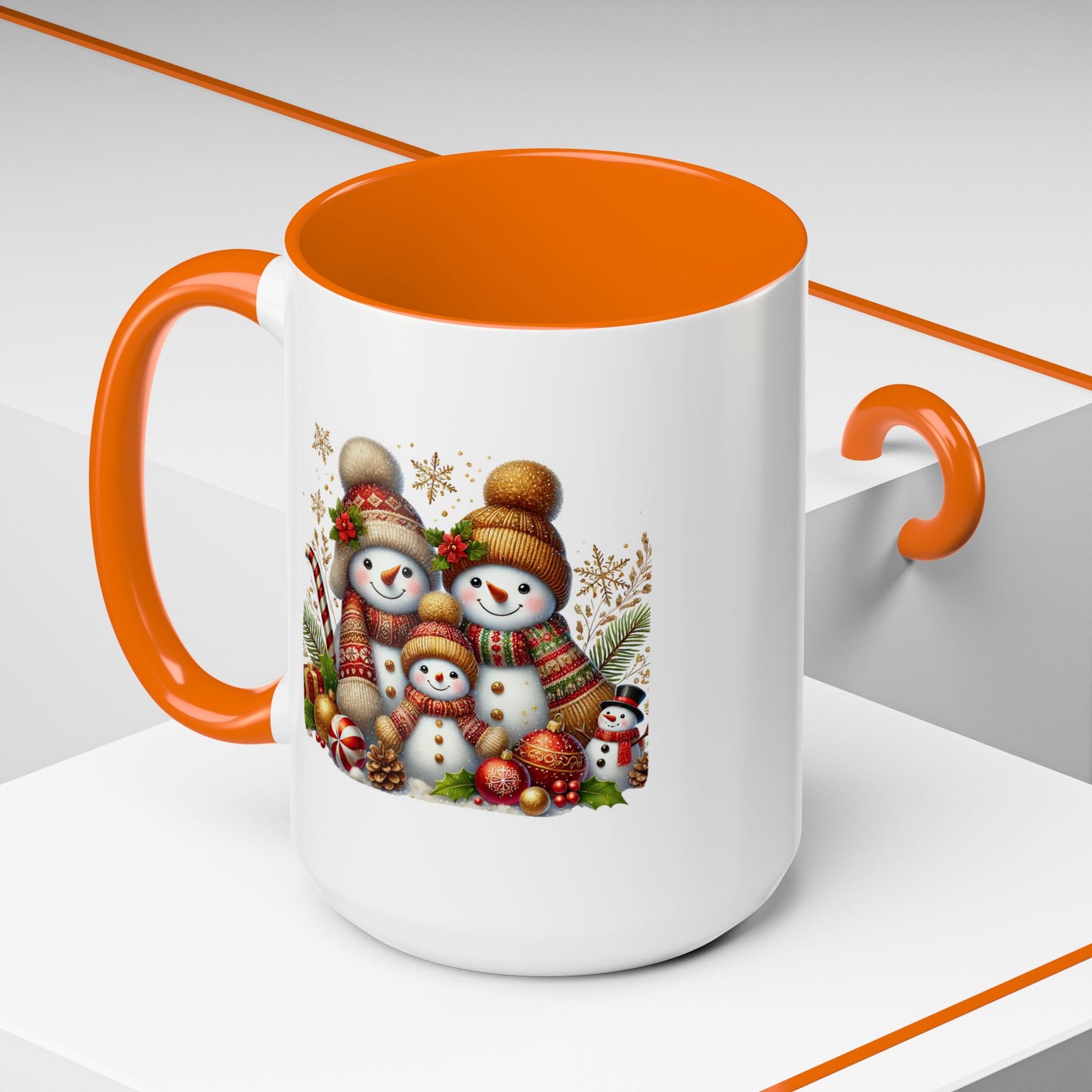 Christmas Mug - Gold Snowman Family