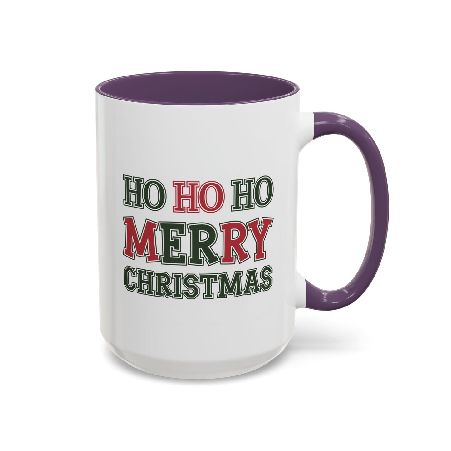 Christmas Mug - Ho Ho Ho Merry Christmas Green & Red Text 2