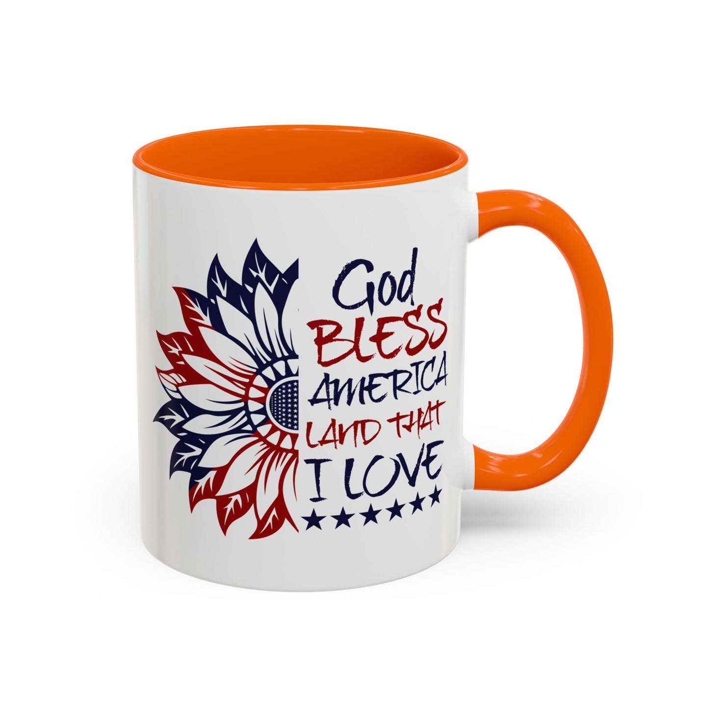4th of July Mug - God Bless America Sunflower