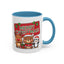 Christmas Mug - Green Text Red Banner Reindeer Bear Penguin