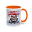Christmas Mug - Merry Christmas Red Text Puppy Green Top 2