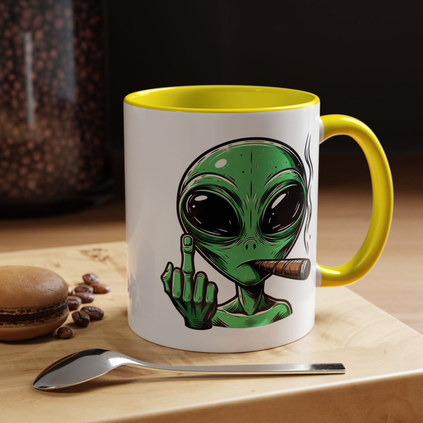 Adult Mug - Green Alien Fuck You Human
