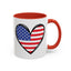 4th of July Mug - USA Flag Heart