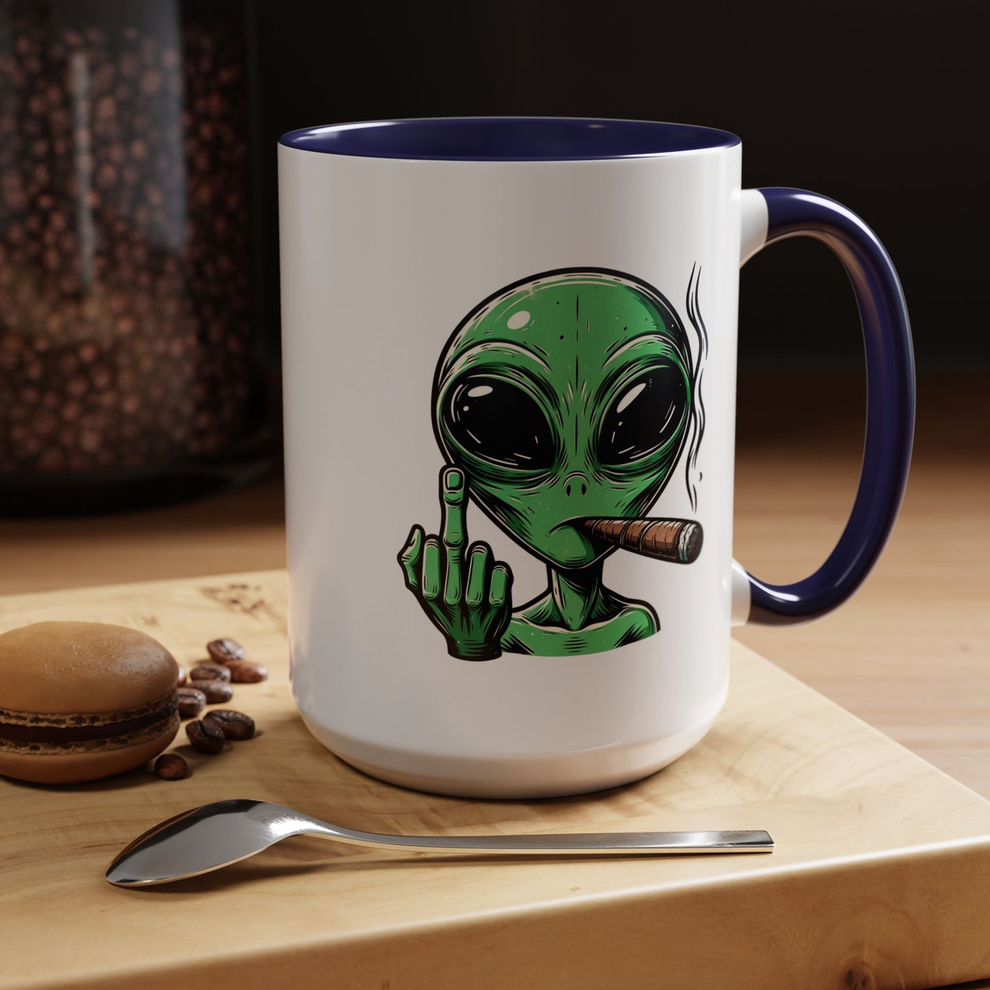 Adult Mug - Green Alien Fuck You Human