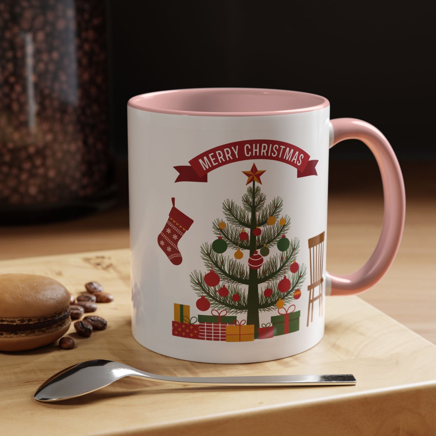 Christmas Mug - Merry Christmas Banner Tree Presents