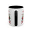 Christmas Mug - Merry Christmas Maroon Text Camper Trees Snowflakes
