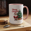 Christmas Mug - Merry Christmas Red Text Santa Tree Presents